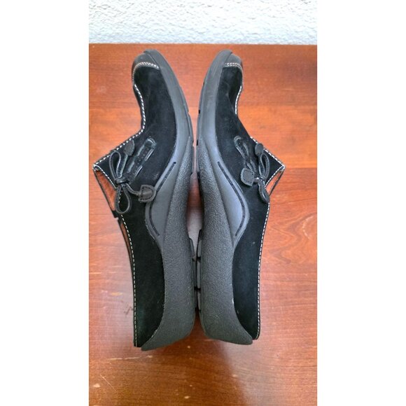 Naturalizer Black Suede Slip-On Mules With Leather Accents & Stitching Size 8 - Picture 7 of 9